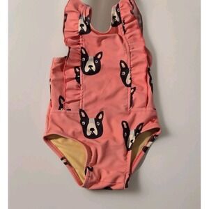 Pink Chicken Swimsuit One Piece Sport Suit Halter Dog Beach Bathingsuit 6-12mos